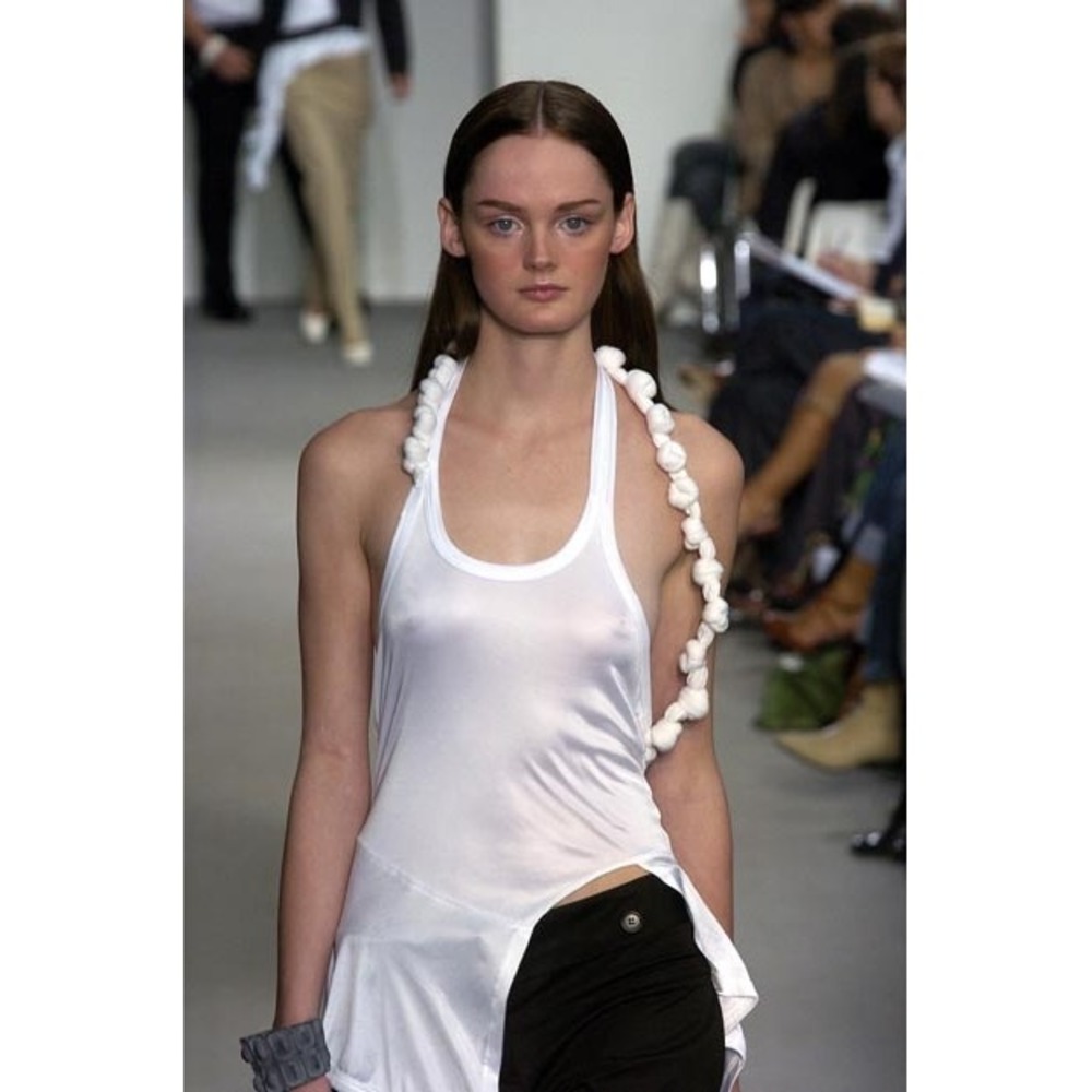 Helmut Lang SS 2005 Archive Twisted Draped Sleeveless Top White IT 40 S XS - Picture 9 of 9